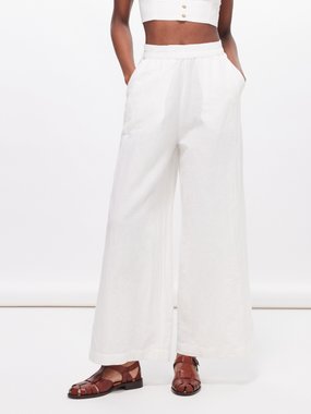 Boteh Pantaléon cotton-linen wide-leg trousers