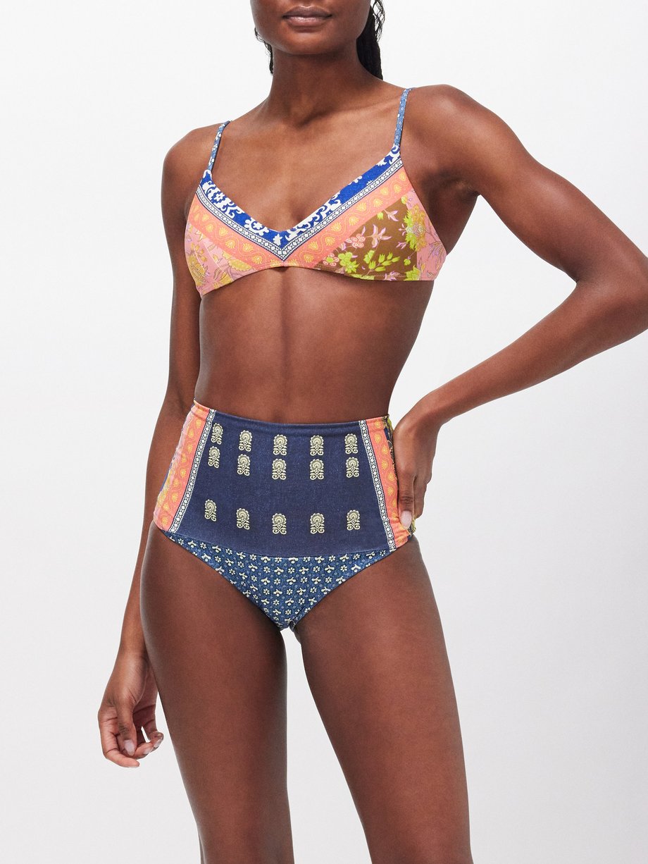 Boteh Francesca Florimonde-print bikini top