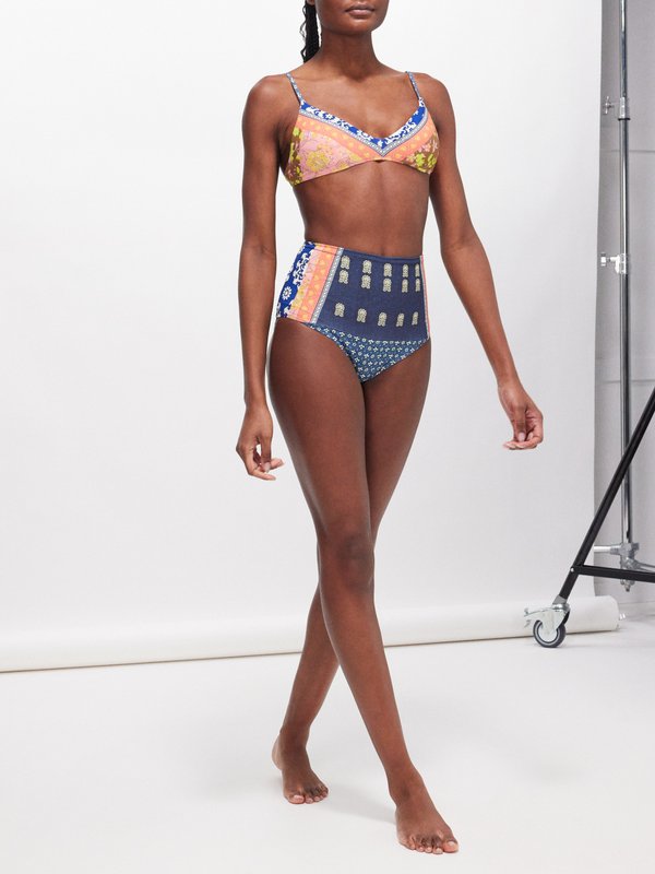 Boteh Francesca Florimonde-print bikini top