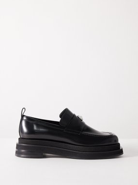 Simone Rocha Heart-toe leather platform loafers