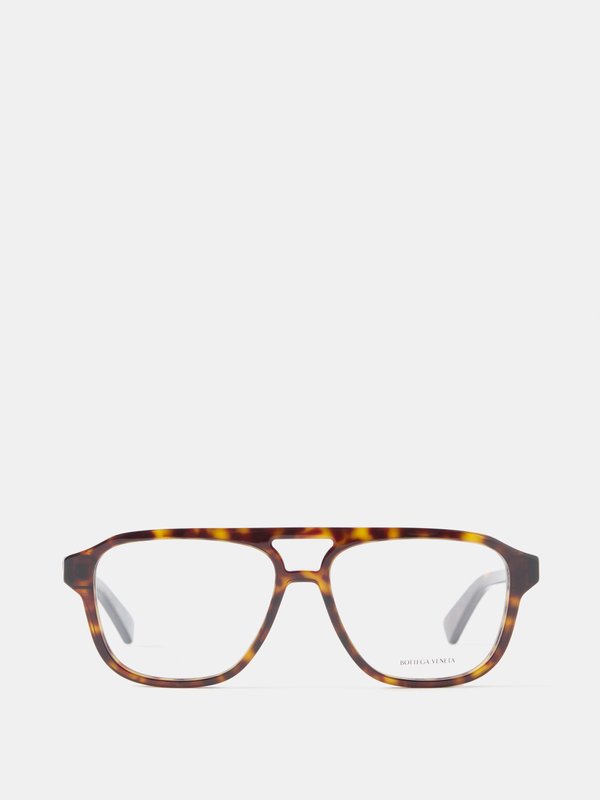 Bottega Veneta Eyewear (Bottega Veneta) Tortoiseshell-effect acetate aviator glasses