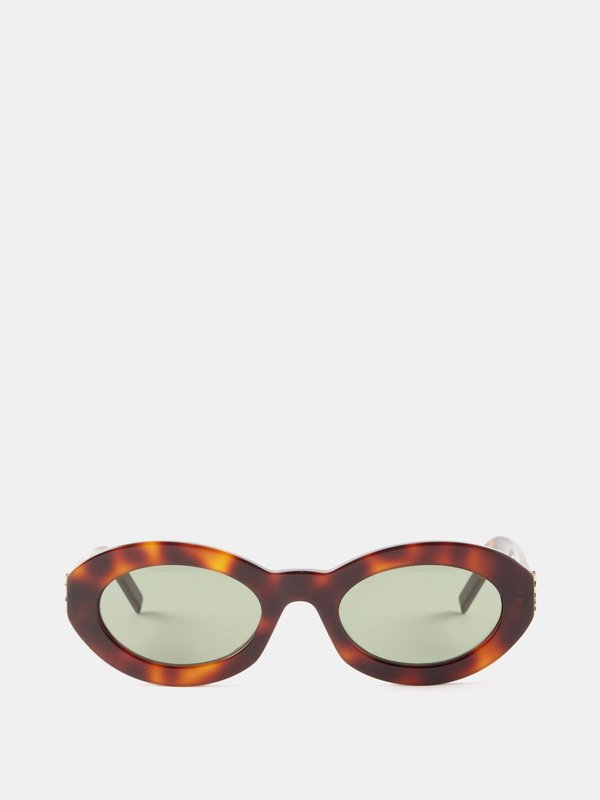 Saint Laurent Eyewear Oval tortoiseshell-acetate sunglasses