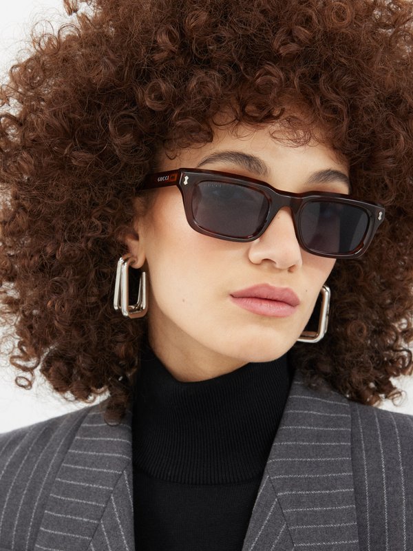 Gucci Eyewear (Gucci) Rectangular tortoiseshell-acetate sunglasses