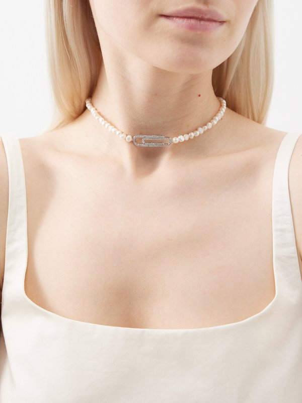 By Alona Kylie freshwater-pearl & silver-plated necklace