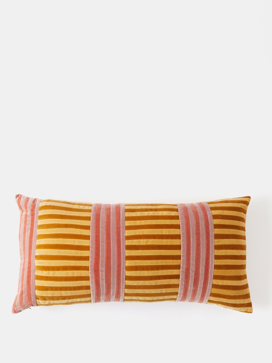 Christina Lundsteen Vida striped cotton-velvet cushion
