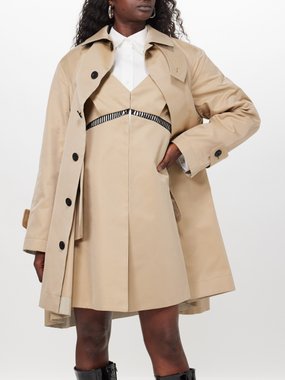 Sacai Oversized cotton-gabardine trench jacket