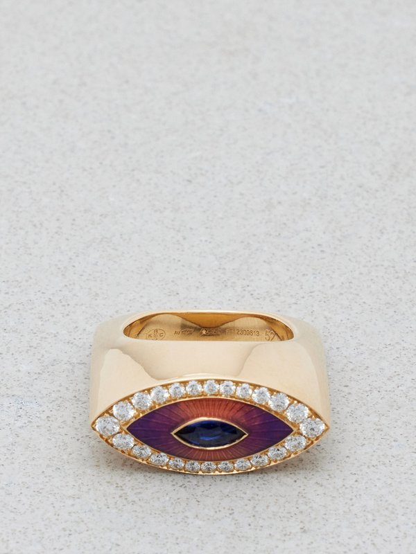 Marie Lichtenberg Evil Eye diamond, sapphire & 18kt gold ring