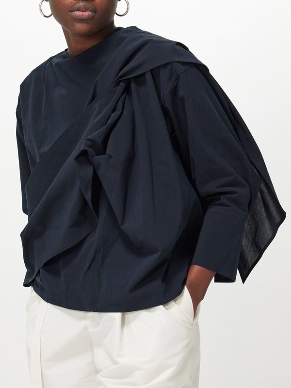 Issey Miyake Knotted cotton-voile shirt