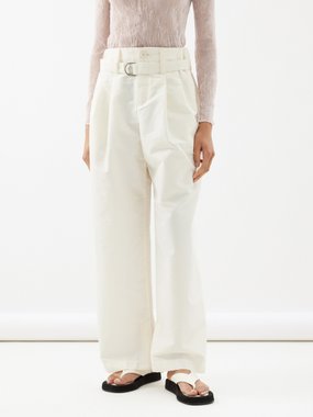 Issey Miyake Enfold pleated cotton-blend twill trousers