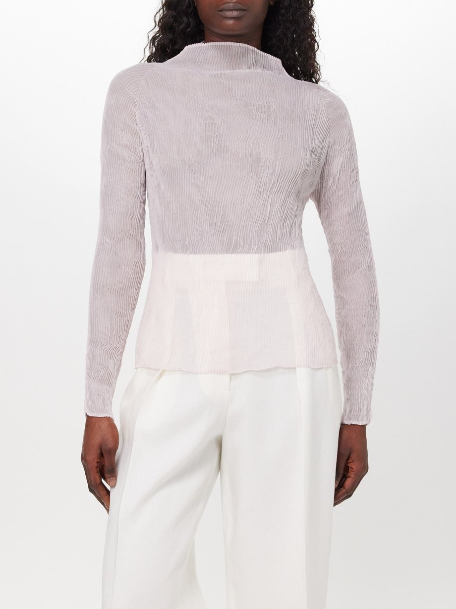 Issey Miyake Crinkled technical-pleated jersey top