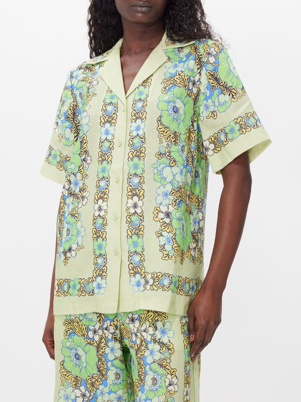 ALÉMAIS (ALÉMAIS) Velma oversized floral-print linen shirt