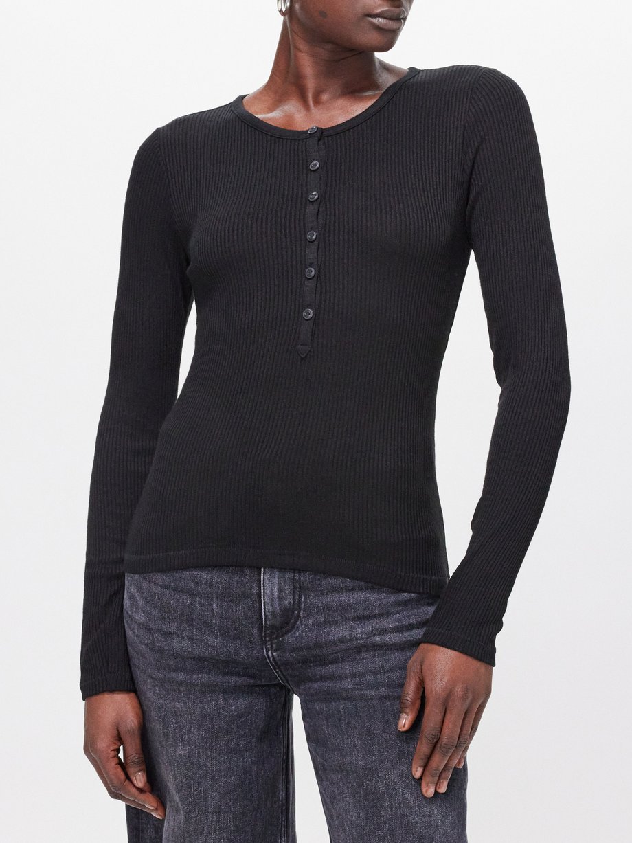 Rag & Bone The Knit ribbed Henley top