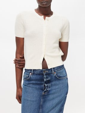 Rag & Bone Dina cotton-blend short-sleeved cardigan