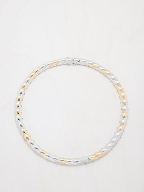 Rainbow K Ecaille diamond & 14kt gold necklace