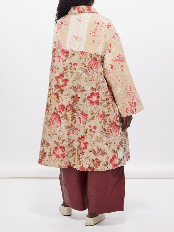 By Walid Georgina floral-print vintage-cotton coat
