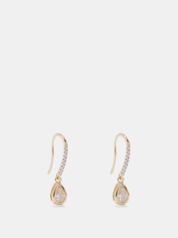 Mateo Diamond & 14kt gold drop earrings