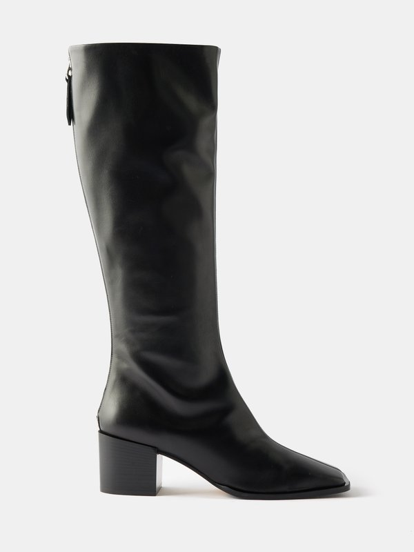 Aeyde Aito leather knee-high heeled boots