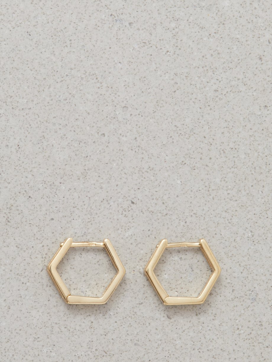 Miansai Hexa 14kt gold-plated huggie hoop earrings