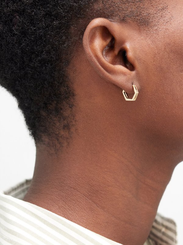 Miansai Hexa 14kt gold-plated huggie hoop earrings