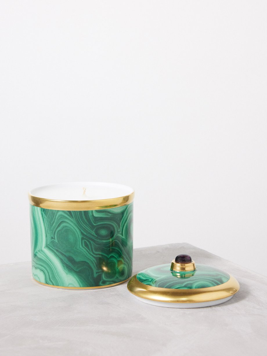 L’Objet Malachite-print scented candle