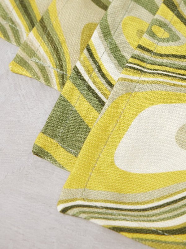 L’Objet Set of four wave-print linen-sateen napkins