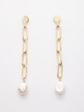 Miansai Imani pearl & 14kt gold-vermeil earrings