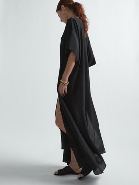 Raey Split-seam V-neck silk maxi dress