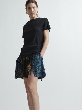 Raey Split-seam multi-print silk shorts