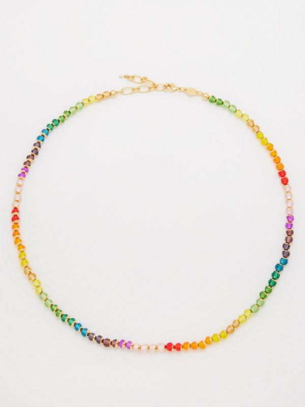 Anni Lu Tennis Kinda beaded 18kt gold-plated necklace
