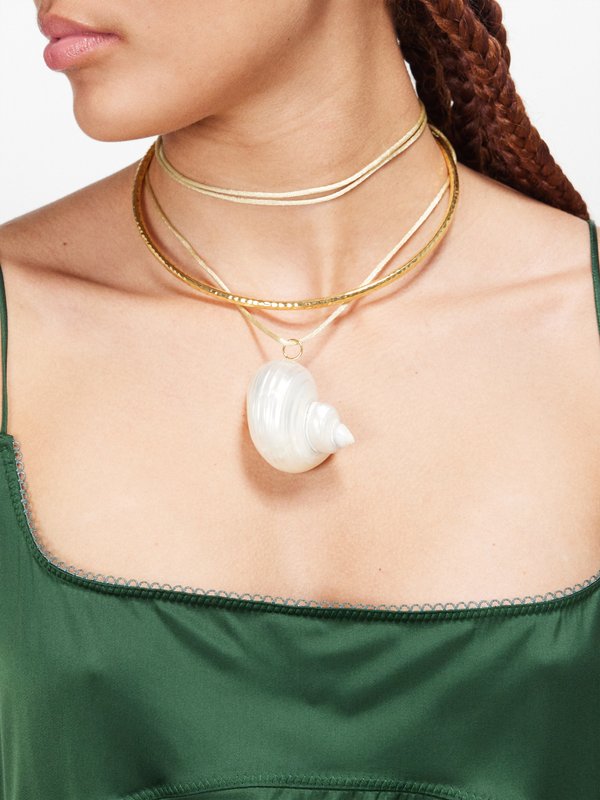 Anni Lu Shell on a String 18kt gold-plated necklace