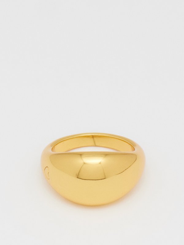 Anni Lu Pinkie Boo heart-engraved 24kt gold-plated ring
