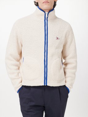 Drake's Zip-up wool-blend fleece jacket