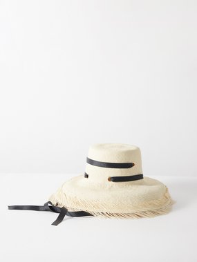 Sensi Studio Fringed straw hat