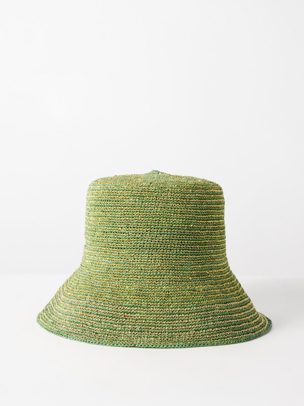 Sensi Studio Striped straw bucket hat