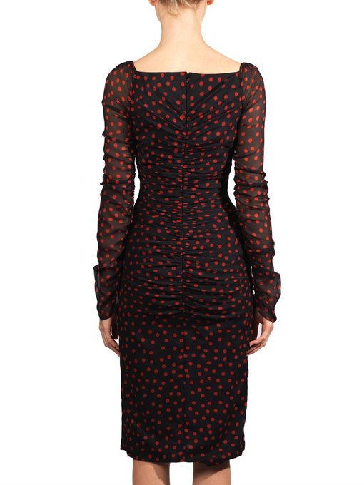 Dolce & Gabbana Polka-dot print ruched dress