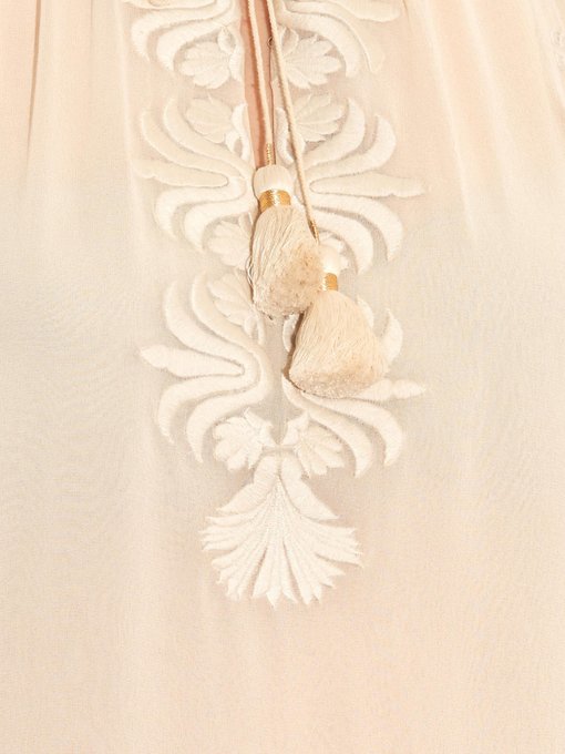 Figue Nikita embroidered silk-chiffon dress 