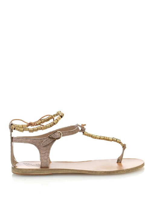 Chrysso water-snake effect leather sandals | Ancient Greek Sandals ...