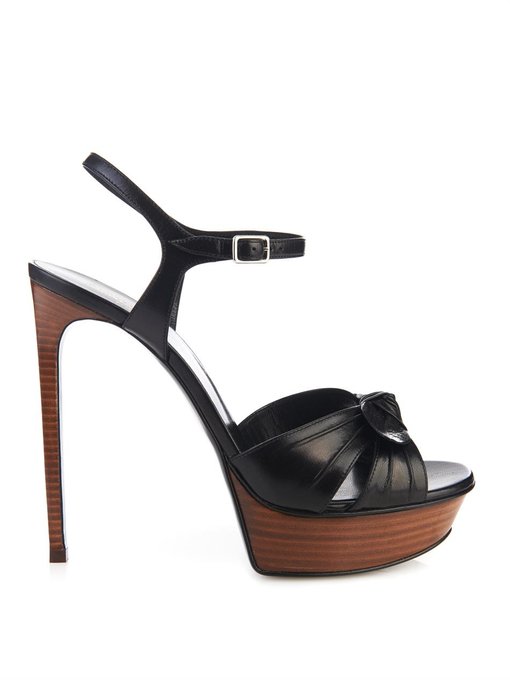 Saint Laurent Bianca bow-knot leather sandals