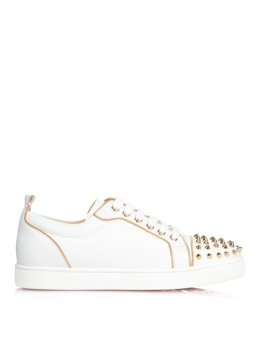 christian louboutin canvas flats White leather toplines | The ...