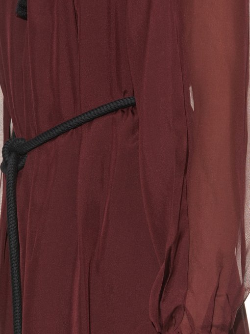 Lanvin Long-sleeved rope-tie chiffon dress