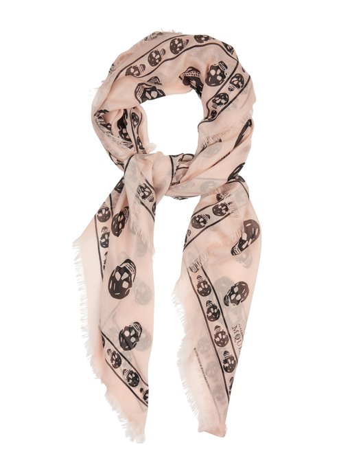 Alexander McQueen Skull-print modal and silk-blend scarf 