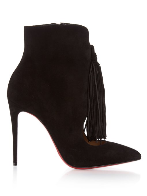 CHRISTIAN LOUBOUTIN Black Patent Leather And Suede \u0026#39;Bille Et Boule ...