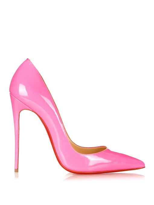 CHRISTIAN LOUBOUTIN Pigalle Follies Patent Point-Toe Red Sole Pump