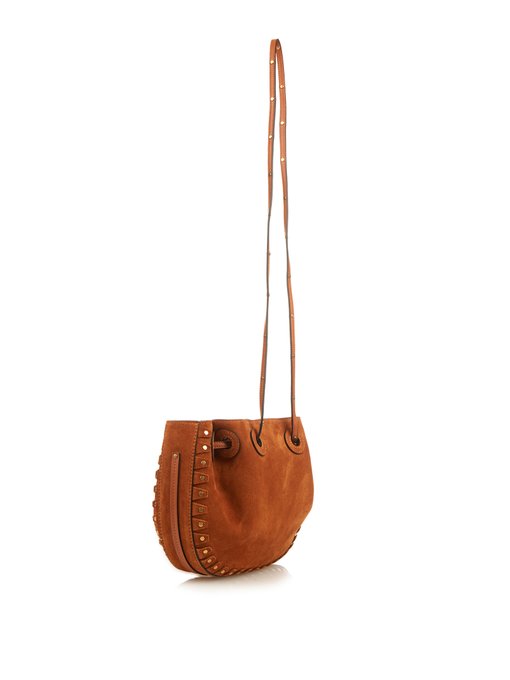 marcie small saddle bag, nut, size: s - chloe  