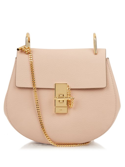 CHLO Drew Small Textured-Leather Shoulder Bag