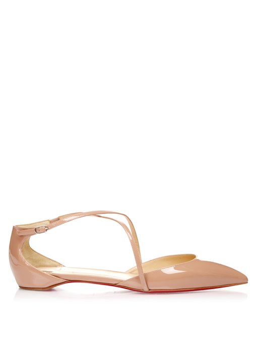 Crosspiga patent-leather flats | Christian Louboutin ...