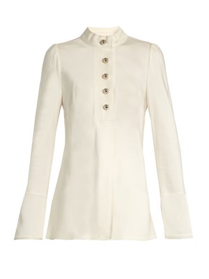 Proenza Schouler Bell-sleeved satin blouse 