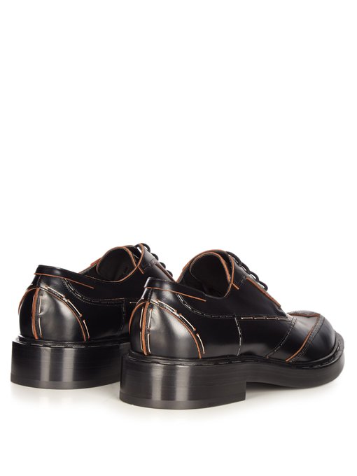Leather staple derby shoes Balenciaga US