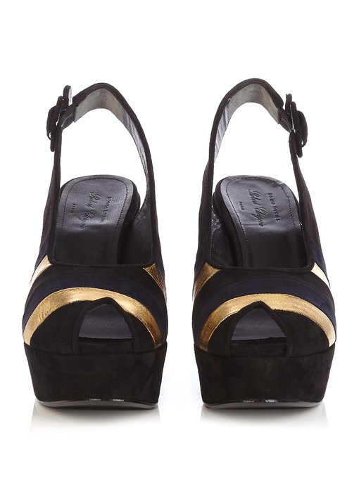 SONIA RYKIEL X Robert Clergerie Dylan Suede Wedge Sandals In Black ModeSens