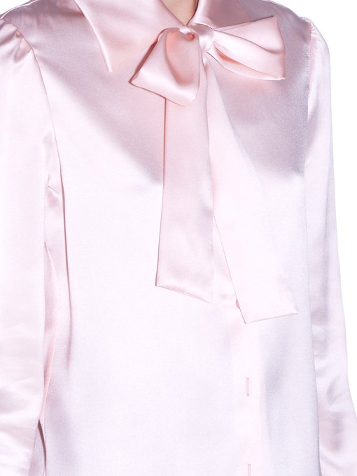 Lavallière-neck satin blouse | Saint Laurent | MATCHESFASHION.COM UK
